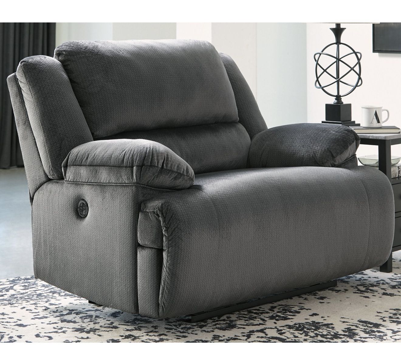 Beautiful Oversized Gray Recliner