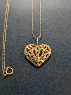 10kt heart and chain