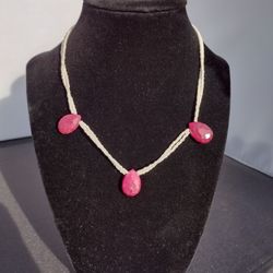 Beaded Necklace With Sterling Silver Clasp 