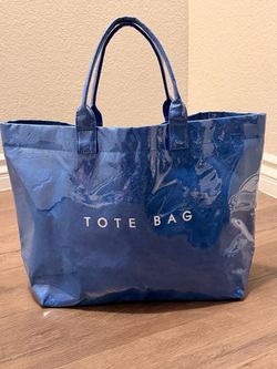 Blue Glossy Tote Bag