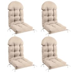 New in box   Patio Chair Cushions Set of 4, Thicken Comfy Cushions for Rocker Non Slip Fade Shield Waterproof High Back with Ties