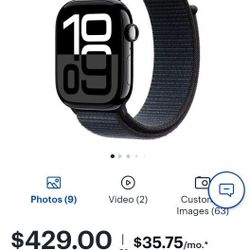Apple Watch Series 10 (GPS) 46MM Aluminum Case With Ink Sport Loop-Jet Black
