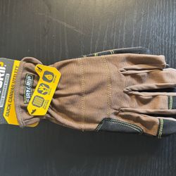 Firm Grip Duck Canvas Utility Tough Working Gloves TouchScreen Finger Tip Large