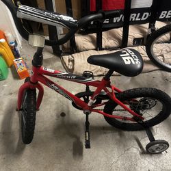 Huffy Rock It 16” Kids Bike with Training Wheels (Red)