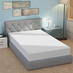 8 Inch Twin Mattress, Gel Memory Foam, White, Plush, CertiPUR-US Certified, Breathable, Pressure Relief
