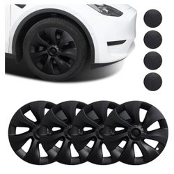 Tesla Model Y 19” Matte Blk. Wheel Covers (4pk)