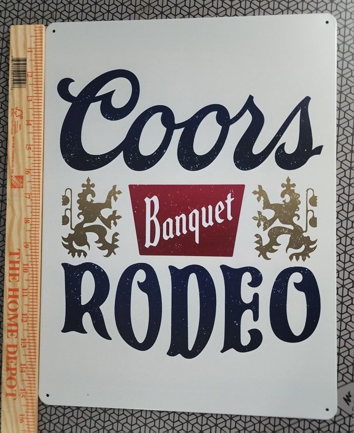 Coors Banquet Rodeo Beer Sign 16x12