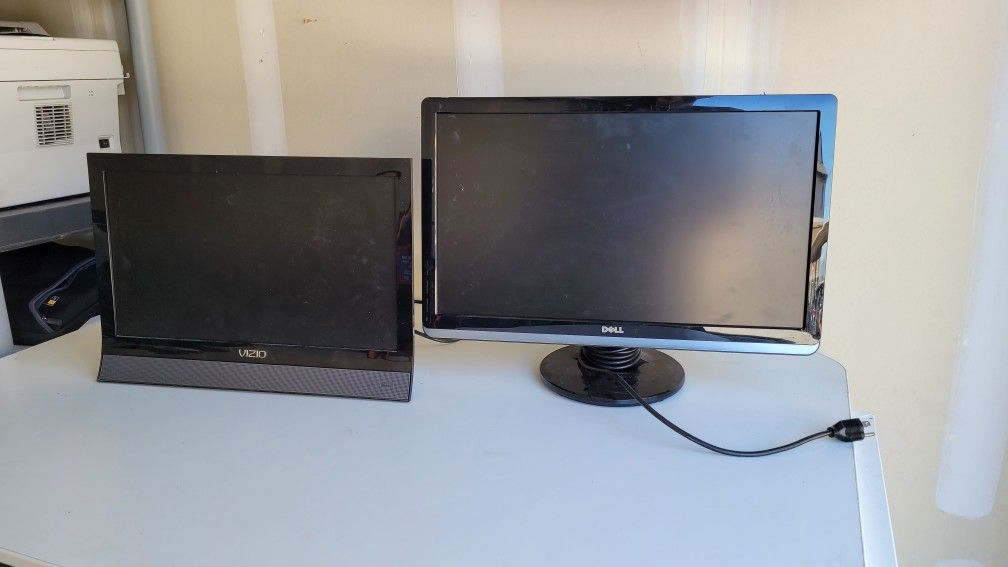 Dell Computer Monitor And Vizio Tv