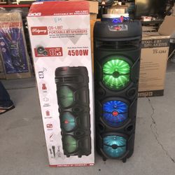 Triple Eight Inch Rechargeable Bluetooth Speaker/aux/fm/USB And SD Port/microphone For Karaoke/brand New!!