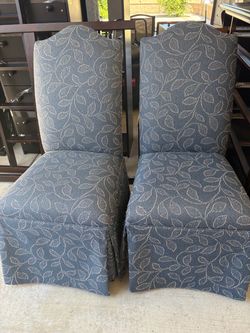 Set of 2 Upholstered Skirted Dining Chairs