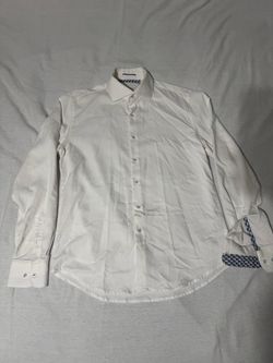 Denim & Flower Textured Formal Dress Shirt Men’s S