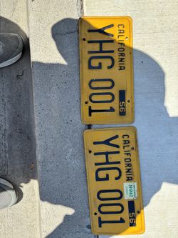 1956 License Ca Plates Excellent Vintage Shape