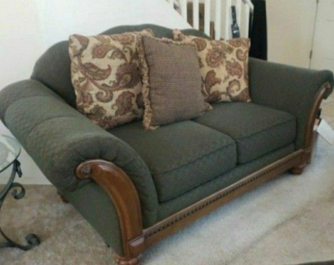 N. Peoria Pillow Back Lovesear Couch Sofa Pruitts Well Made Wood And
