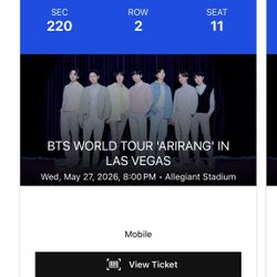 BTS Concert Tickets - Allegiant Stadium