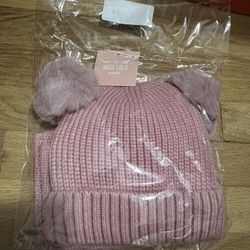 Beanie & Scarf Toddler Little Girl Size Pink 