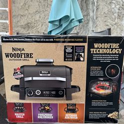 Ninja Woodfire Outdoor Grill & Smoker, 7-in-1 Master Grill, BBQ Smoker and Air Fryer with Woodfire Technology