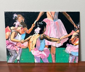 Ballerinas Acrylic Painting Art On Wood