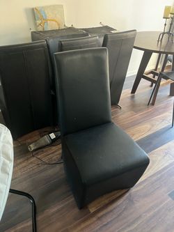 Six 6 black leather chairs FREE NEED GONE TODAY ASAP moving