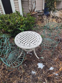 Child SZ bistro set MESA Y DOS SILLAS DE FIERRO PESADO PARA su PORCHE OR Jardin de Flores