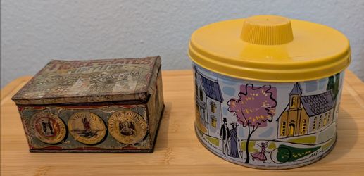 Vintage Three States Tabacco And Mrs. Leland's Candies Empty Tins