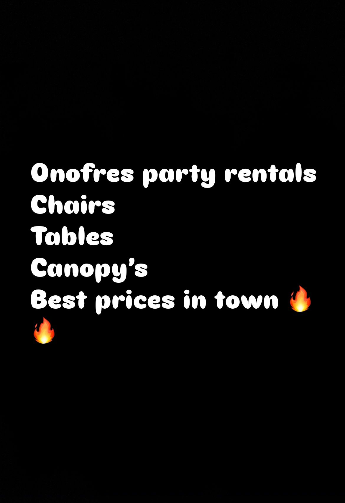 Tables,chairs,canopies