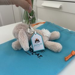 Jellycat Smudge Rabbit Key Chain New
