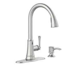 Glacier Bay Hemming Single-Handle Touchless Pull Down Sprayer Kitchen Faucet with Soap Dispenser in Spot Resistant Stainless Steel