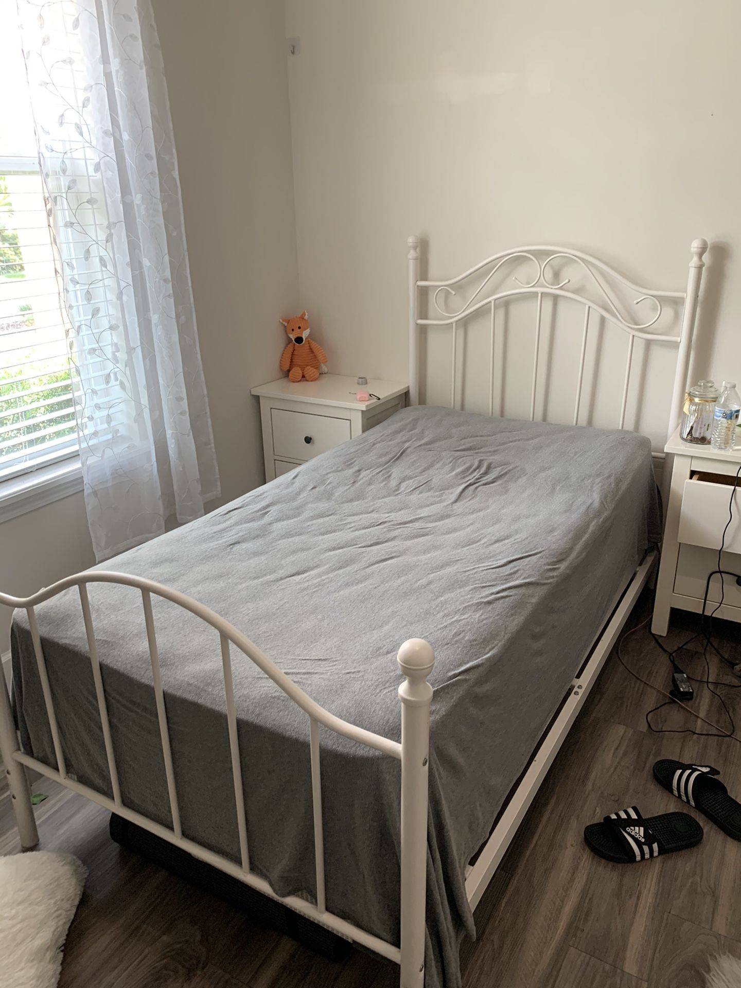 Twin white bed FRAME ONLY
