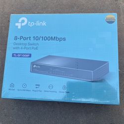 TP-Link TL-SF1008P, 8 Port 10/100Mbps PoE Switch, 4 PoE+ Ports
