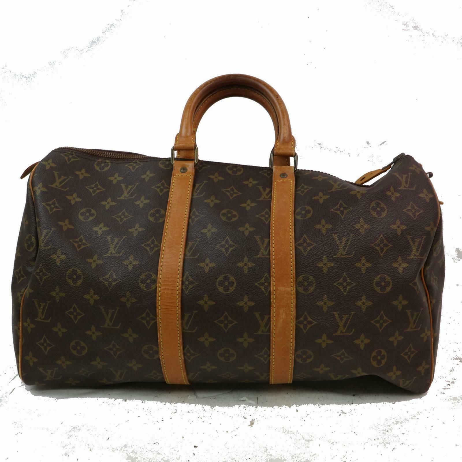 Authentic Louis Vuitton Keepall 45 M41428 Brown Monogram Boston Bag 11364