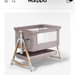 HARPPA Cuddly | 3-in-1 Baby Bassinet Bedside Sleeper with Mattress + Cover (No Sheet)