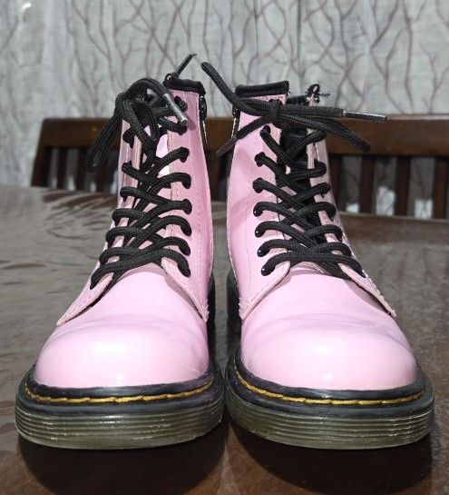 DR MARTENS 1460 T Pink Toddler Patent Leather Boots