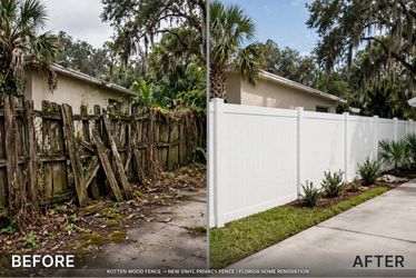 White Vinyl Privacy Fence 6ft Installed - Davenport - 48h Install - Free Estimate