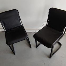 Set Of 2 Barstools, Black, Assembled 