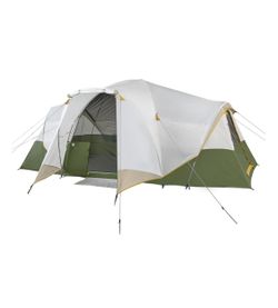 Brand new , never used Slumberjack Riverbend 10 persons3 rooms Hybrid dome tent off white / green with full fly