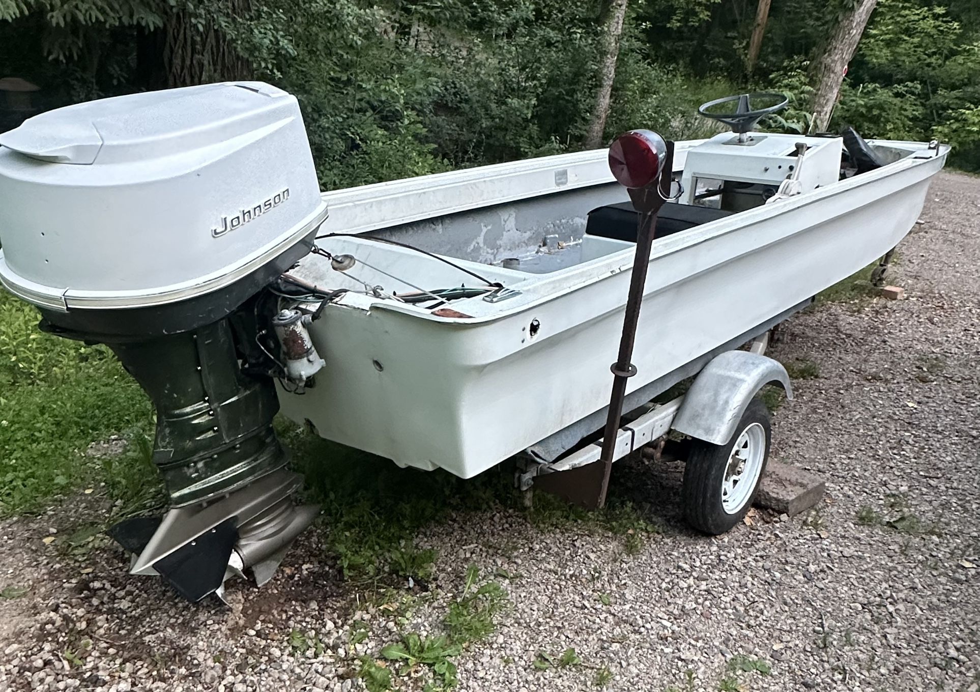 Johnson 40 HP Outboard Motor, Boat & Trailer