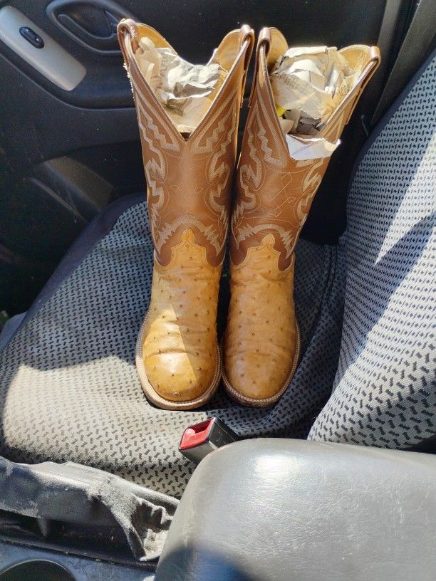 Anderson Bean Ostrich Boots Size 12