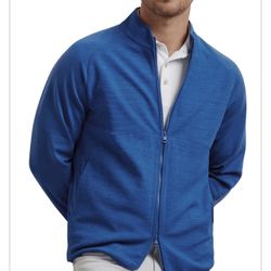 Peter Millar Men's Sailor Blue Vista Hybrid Full-Zip Jacket Size: M, L