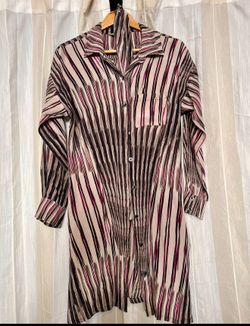 Silk Shirt Dress- Long sleeve- knee length Size Small