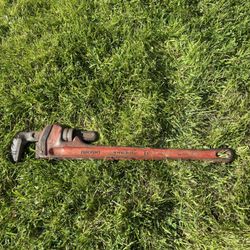 Vintage Ridgid 24" Heavy Duty Pipe Wrench Red RIGID Made In USA