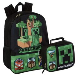 Minecraft Creeper Backpack & Lunch Bag