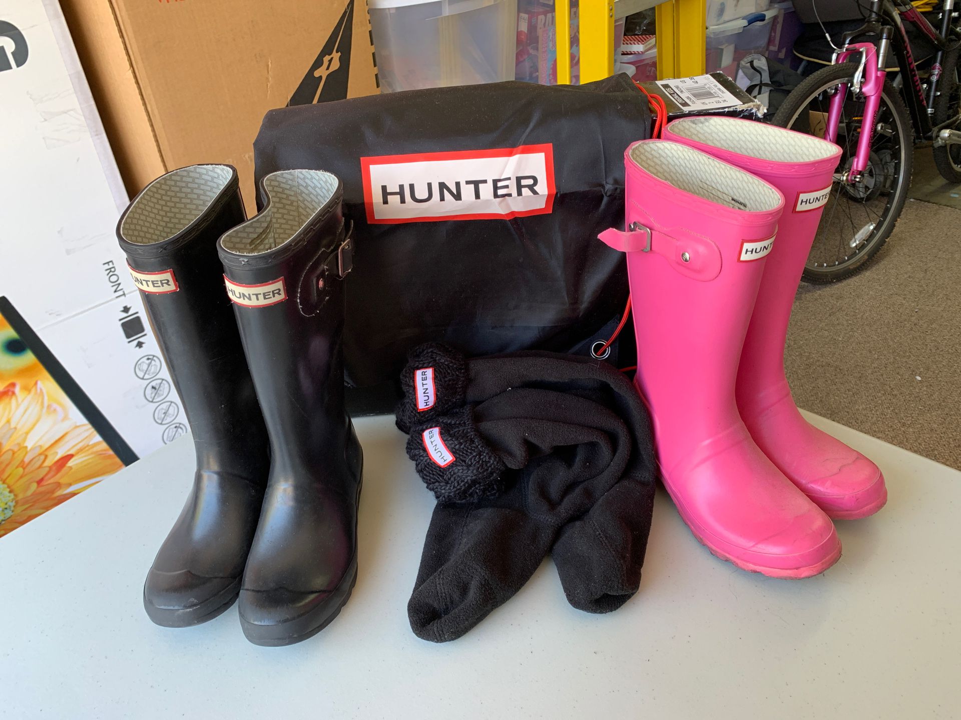 Hunter set (2 rain boots, pair of socks, bag)
