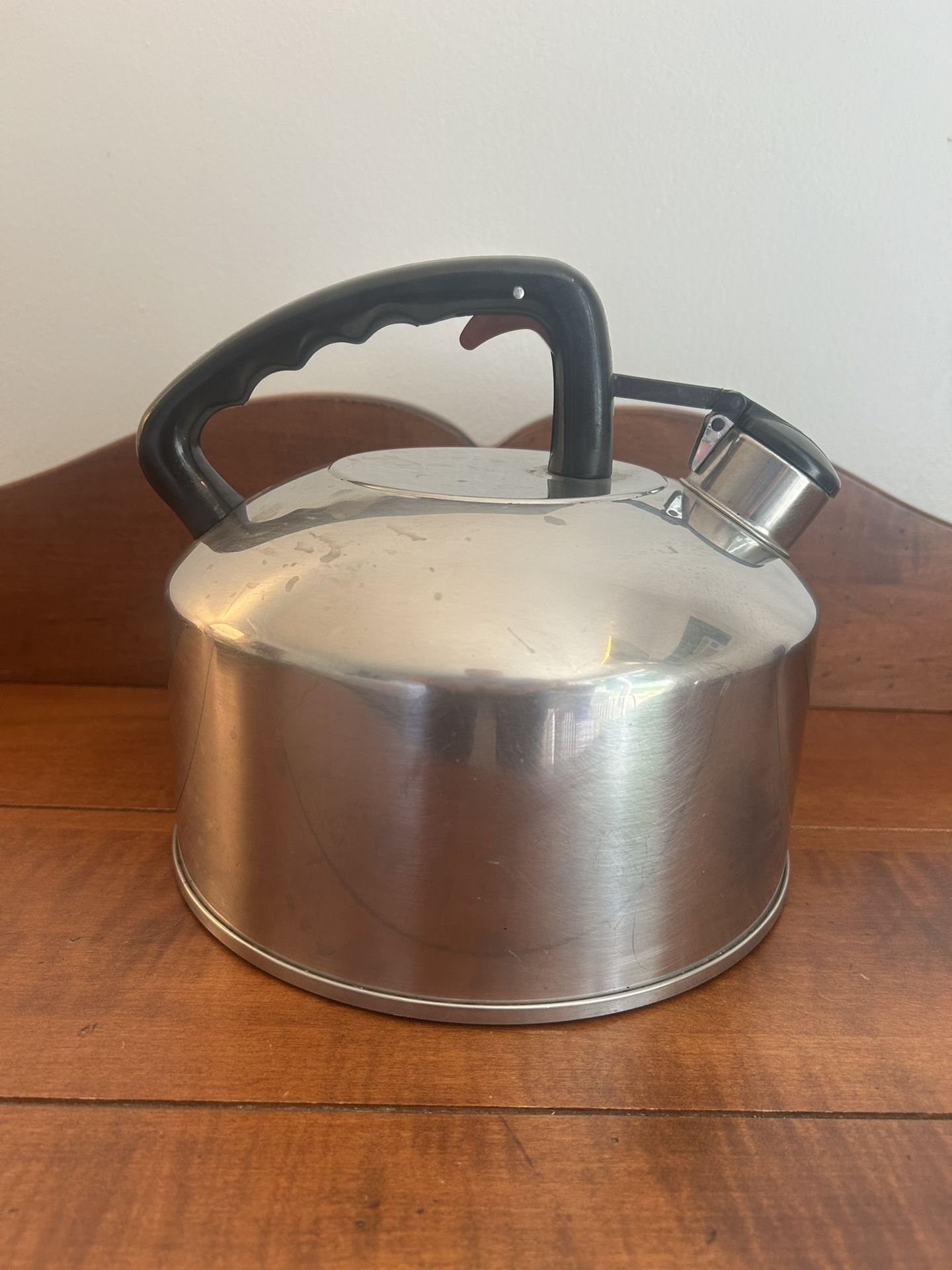 Large Lifetime Stainless Steel Kettle about 8.5” wide x 7.75” tall