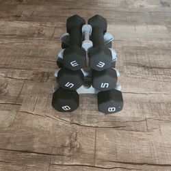 Dumbbell Set (6 Dumbbells, One Rack, 3,5 and 8lbs)