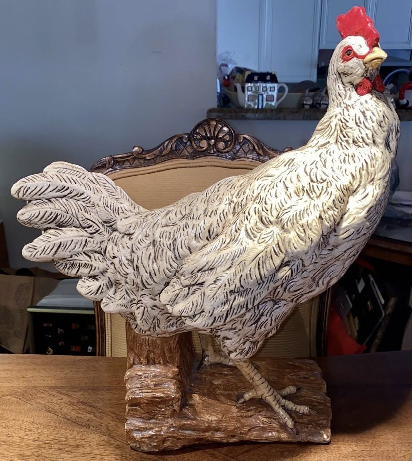 Vintage 1980 JARU Elegant Rooster Ceramic Figure 18” Tall
