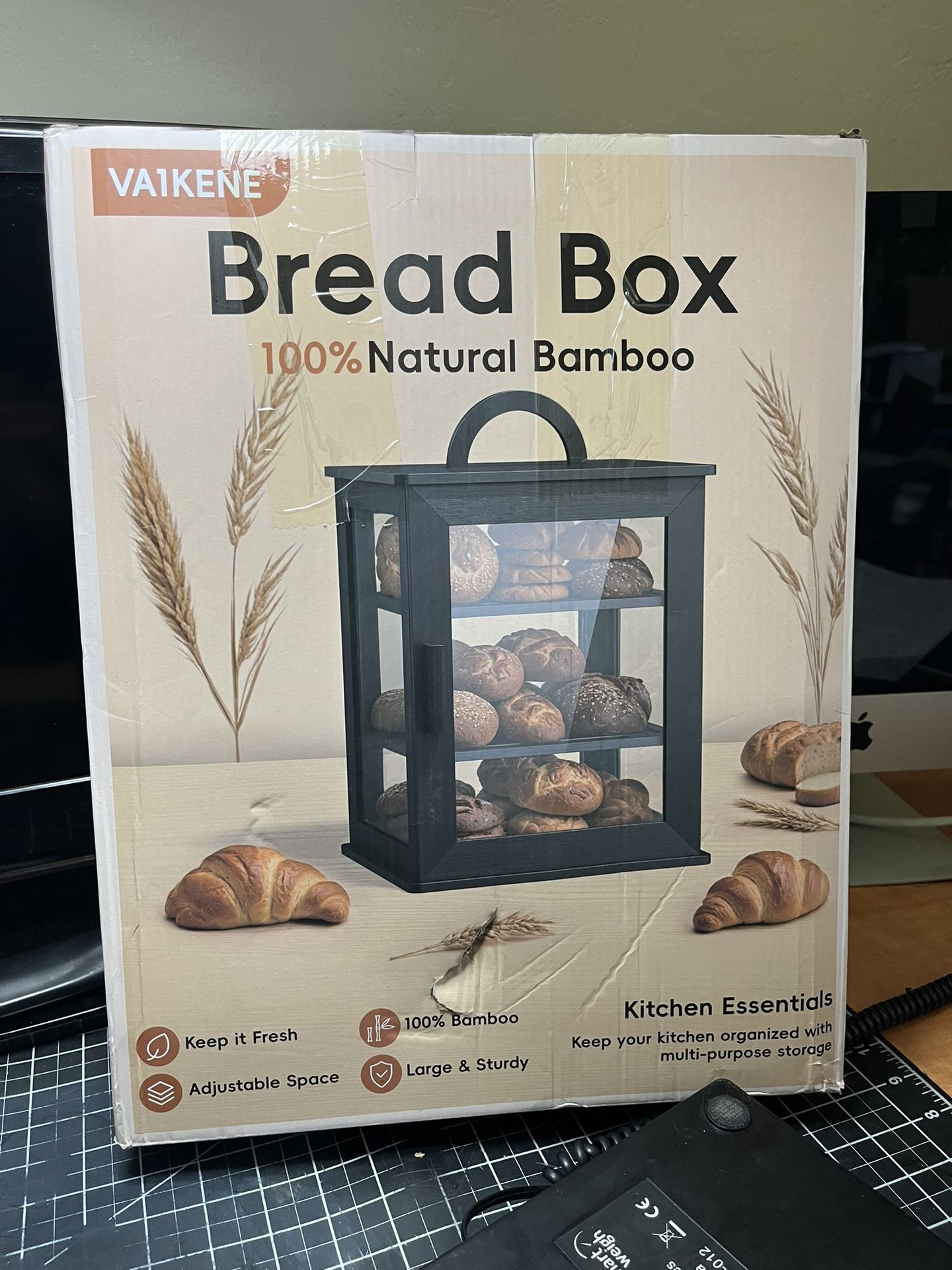 🍞 Black Bamboo Bread Box – Farmhouse Style Storage 🥖 📍 Pickup Location: S. Durango & 215 near IKEA 💲 $20 firm (Retail $49–$153)  Keep your kitchen