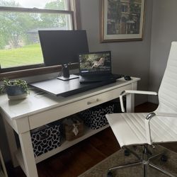 White Writing Desk With Chair