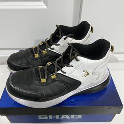 Shaq Supreme Youth White/Black/Gold Shoes Size 6