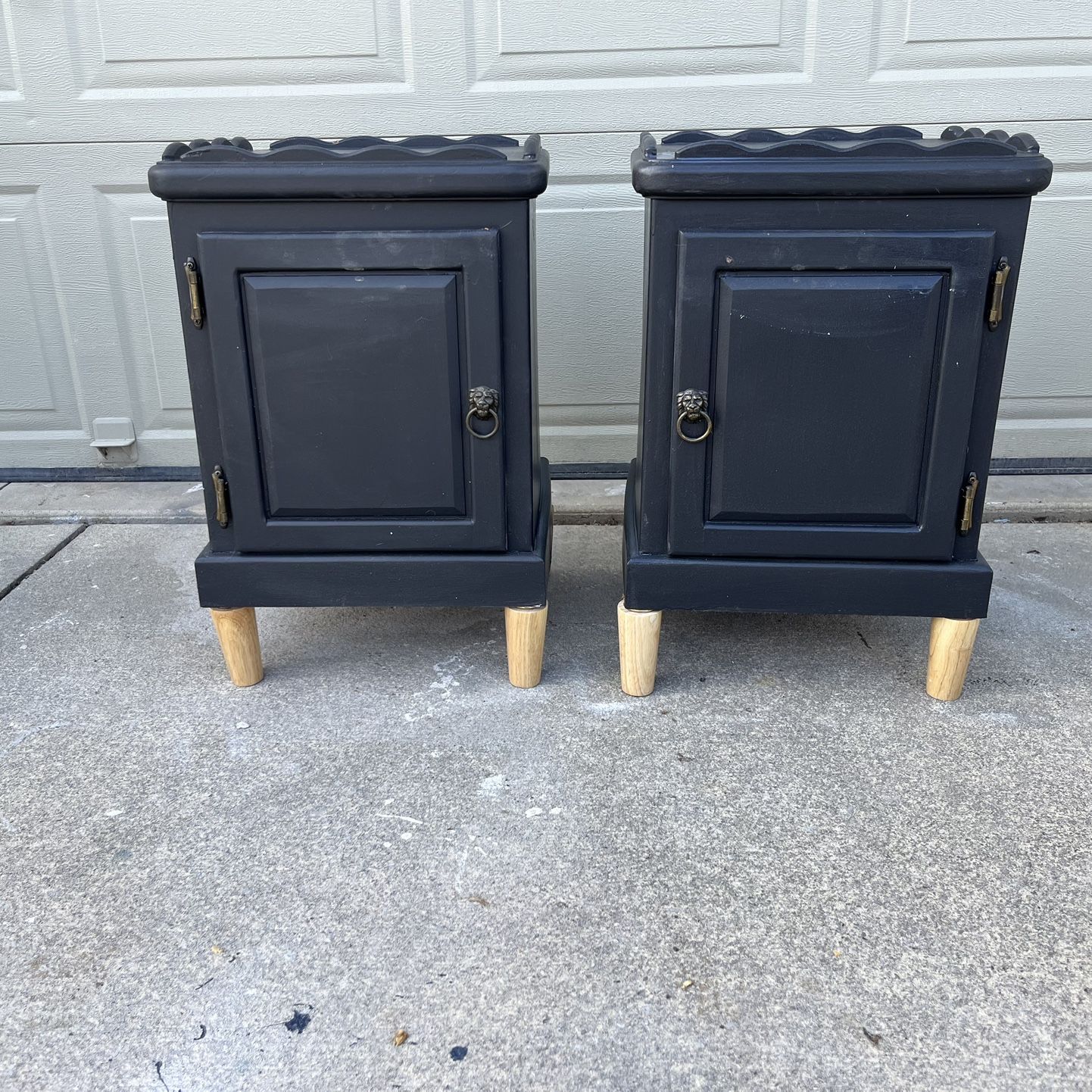 Set Of Black Cabinet End Tables