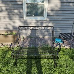 Vintage Wrought Iron Patio Glider 